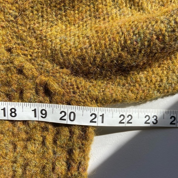 Magaschoni Cardigan Sweater L Silk Mohair Blend Green Chunky Knit Pockets Long - Picture 11 of 12
